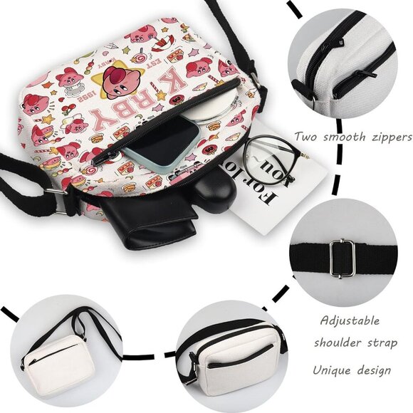 Video Game Character Crossbody Bag Canvas Unisex Portable Organizer - Picture 5 of 5